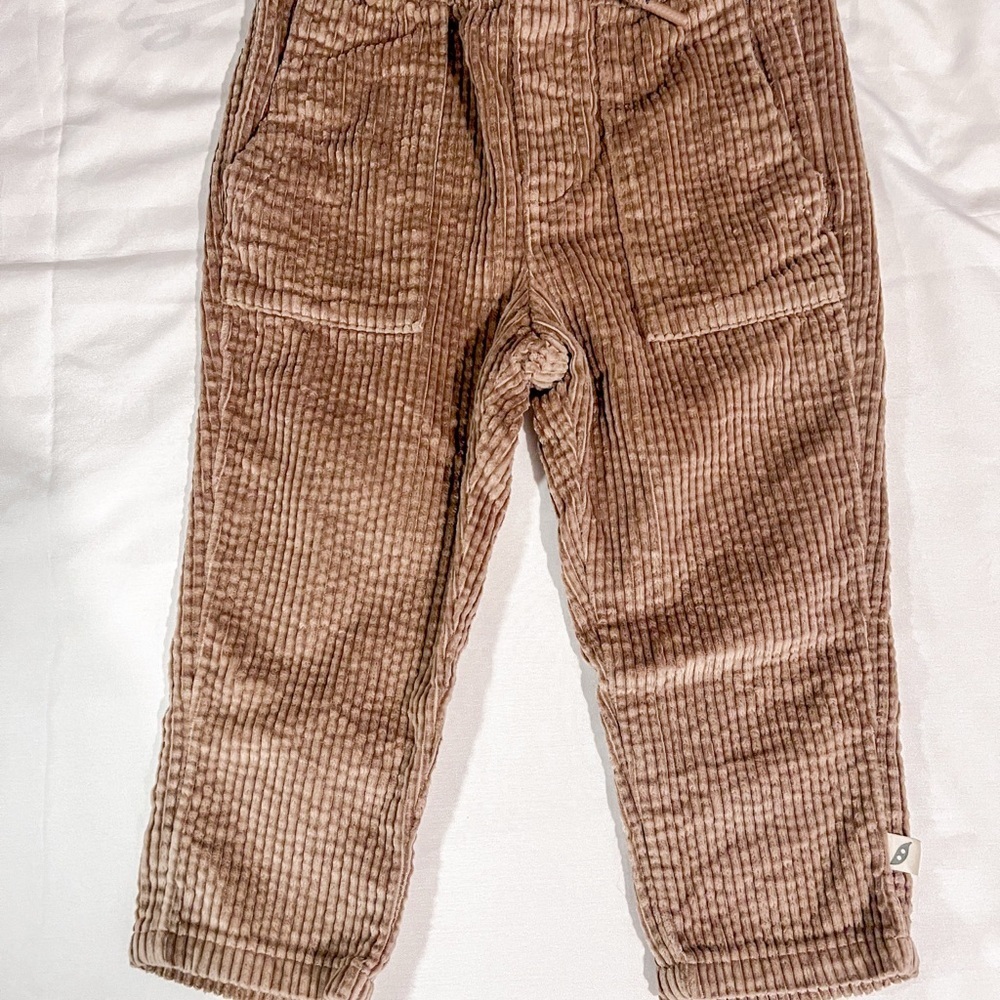 NWOT Easy Peasy Cozy Brown Corduroy Toddler Pants Brown Size 18 Months